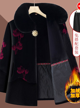 奶奶冬装加厚棉衣中老年人女棉服妈妈棉袄加绒外套老人老太太上衣