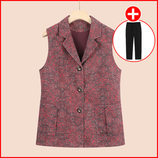 中老年妈妈春秋薄款 老人衣服坎肩上衣外套7080 外套马夹60岁奶奶装