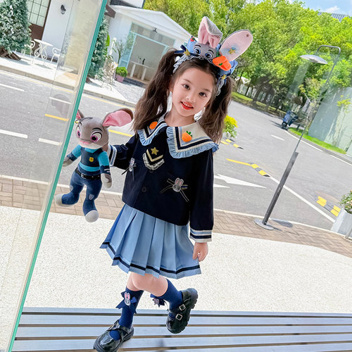 女童春装朱迪COS兔子警官JK裙