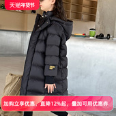 洋气女大童黑色白鸭绒儿童冬装 女童羽绒服中长款 2025新款 加厚外套