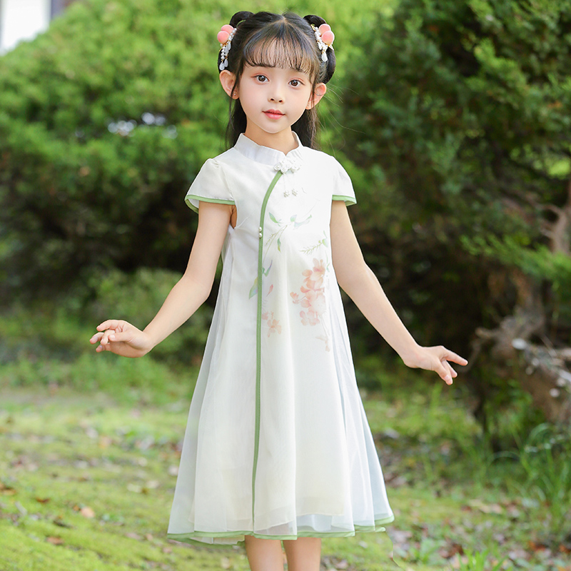女童旗袍中国风夏季汉服连衣裙