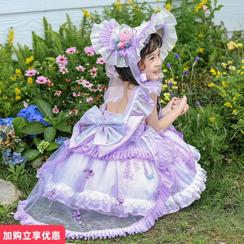 女童洛丽塔公主裙夏季2025新款儿童唯美超仙连衣裙重工高端礼服裙
