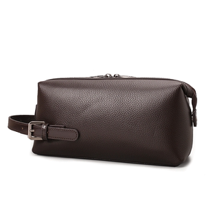 曼奴手拿包男士真皮手机包牛皮商务跨包手抓包零钱包纯色拉链秋季