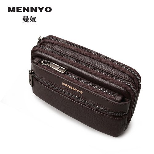 MENNYO大容量手机腰包手机包真皮