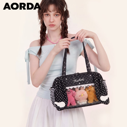 AORDA学生党波点黑色微痛包娃包