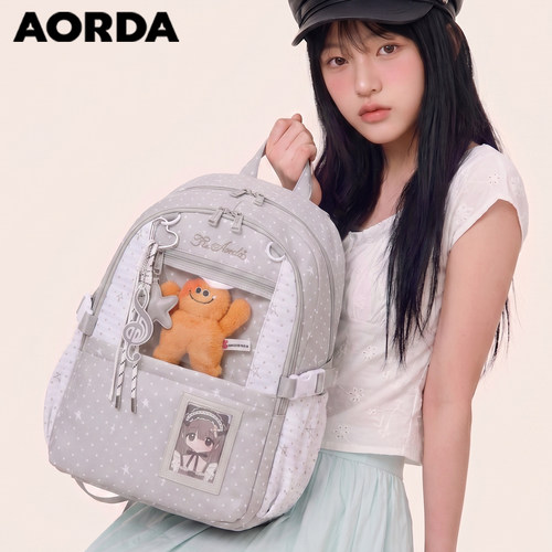 AORDA简约波点痛包大容量双肩包