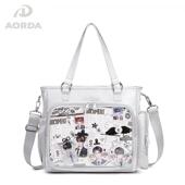 AORDA 大学生单肩托特包痛包20cm娃包斜挎包大容量吧唧包通勤包