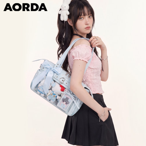 AORDA日常蓝色机车痛包谷子娃包