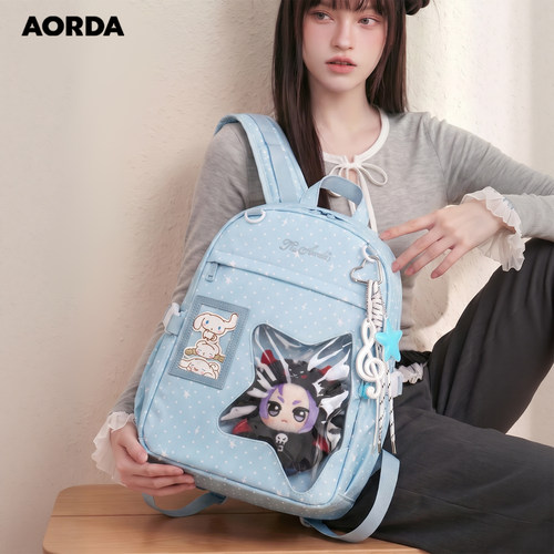AORDA波点痛包轻便双肩背包书包