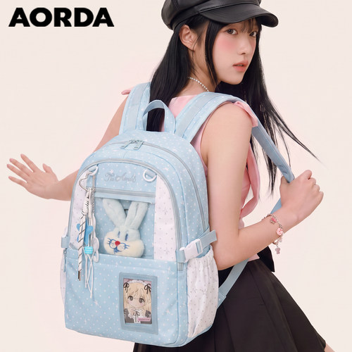 AORDA旅行波点痛包大容量双肩包