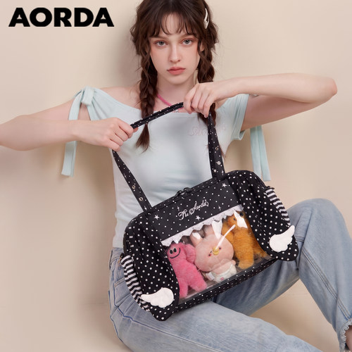 AORDA韩系波点痛包可爱10cm娃包