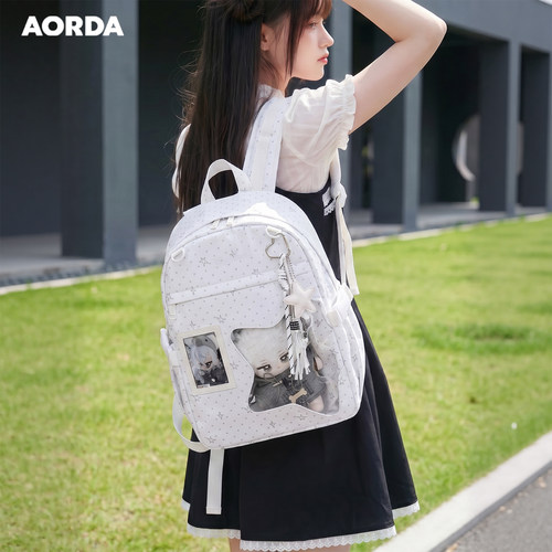 AORDA波点痛包简约双肩背包书包