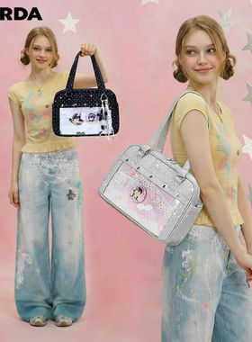 AORDA 外出小食量方糖波点痛包斜挎日常款韩系追星二次元吧唧娃包