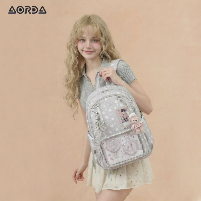 AORDA 大容量高中生背包二次元双肩灰色痛包书包初中女生娃包吧唧,箱包皮具/热销女包/男包,痛包,淘宝优惠券,粉丝福利购,淘宝优惠卷