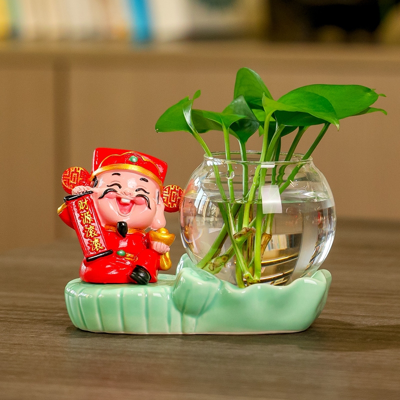 创意办公室桌面网红可爱财神花瓶