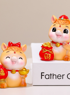 新款网红国潮马到成功装饰摆件