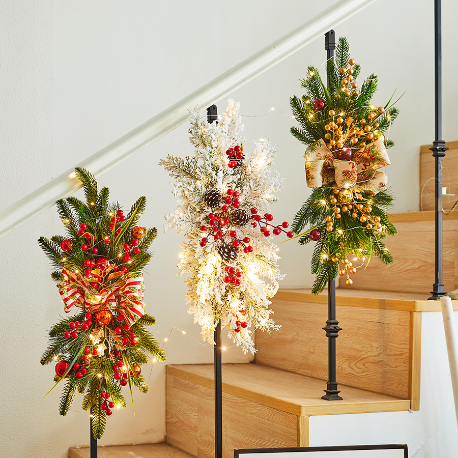 圣诞节装饰藤条场景布置