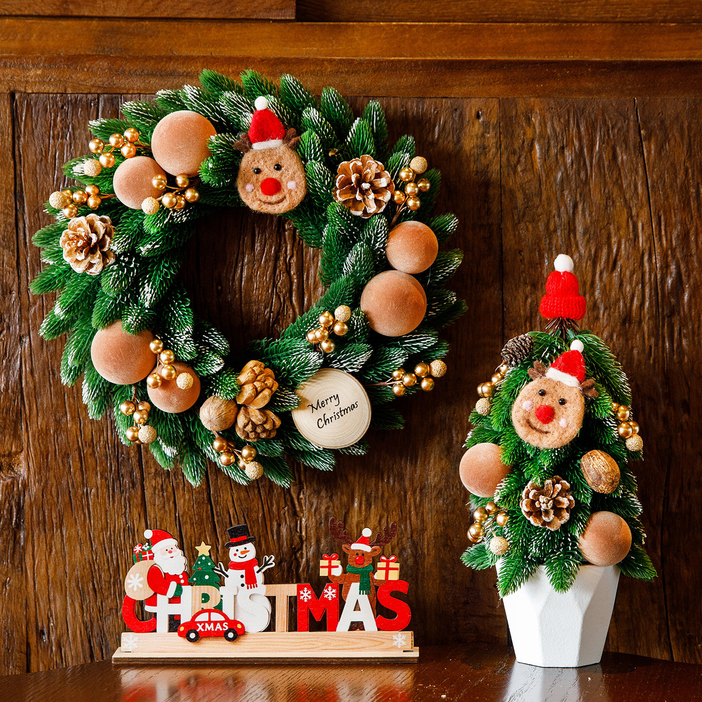 圣诞装饰品桌面小型圣诞树摆件