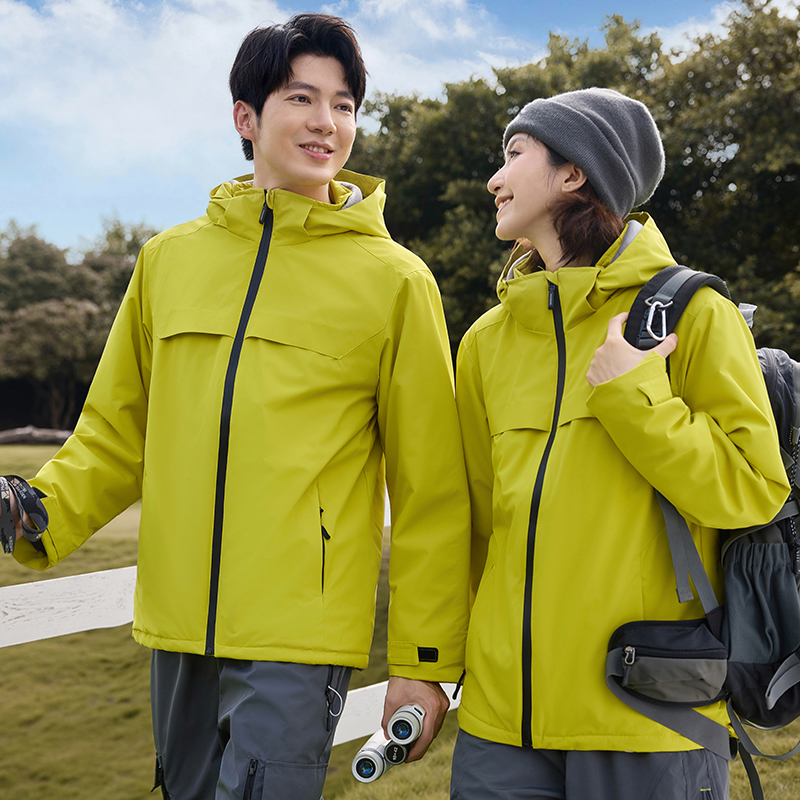 防风冲锋衣工作服定制印LOGO企业办公室员工团体工装带帽外套订做