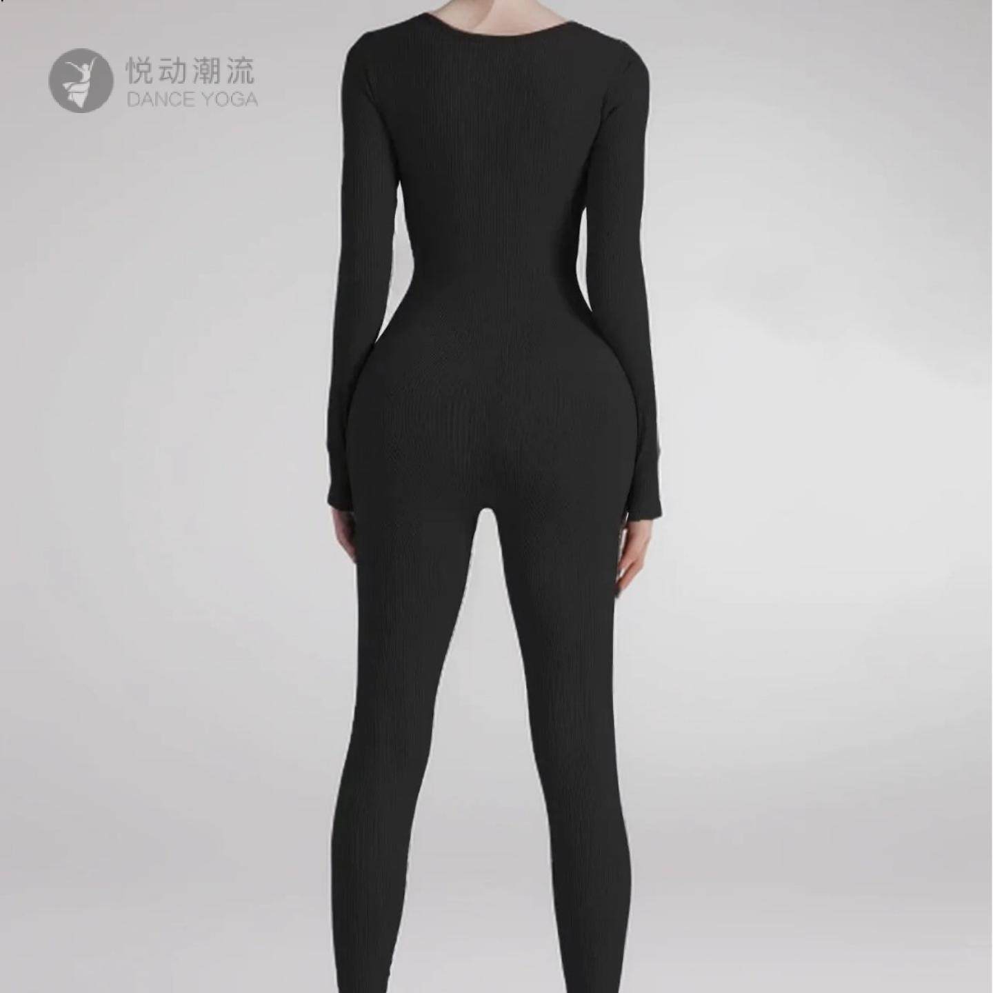 新款螺纹优质女式长袖连体衣衣提臀瑜伽连体裤,运动/瑜伽/健身/球迷用品,瑜伽连体衣,淘宝优惠券,粉丝福利购,淘宝优惠卷