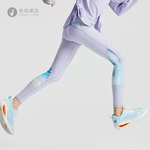 女孩儿童瑜伽裤2024年春季新款女童外穿拼接有口袋运动紧身打底裤