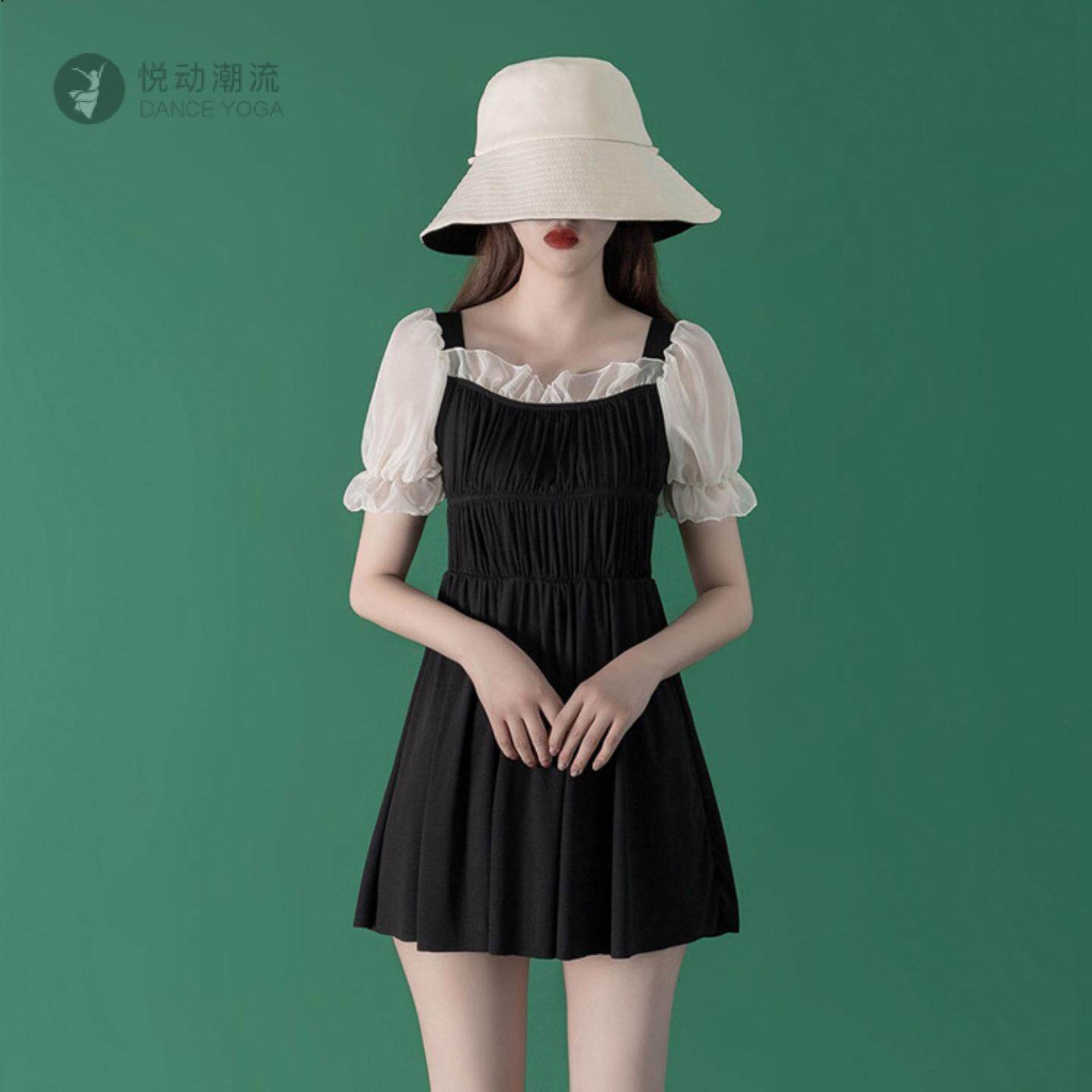 仙女范高腰显瘦连体泳衣女