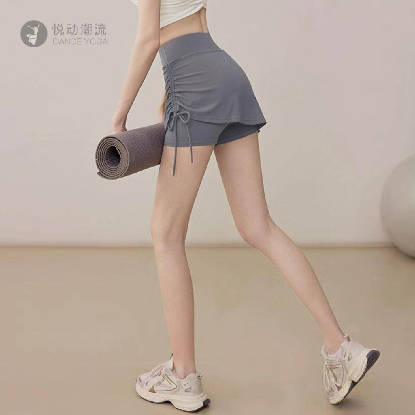 瑜伽服女2025新款夏季高腰收腹提臀运动短裤外穿跑步训练健身裤裙