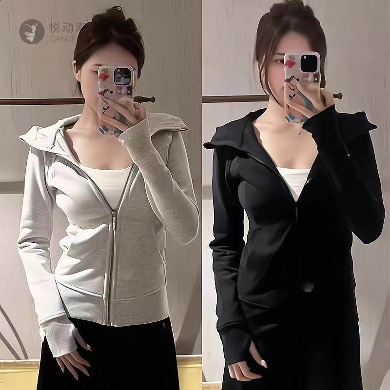 女子露露卫衣显瘦加厚休闲经典全拉链修身加绒开衫运动连帽外套
