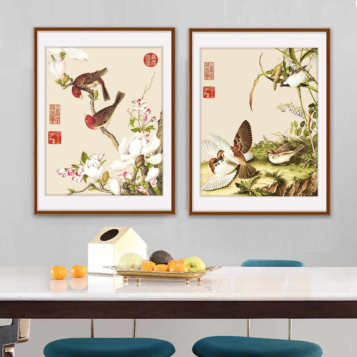 郎世宁仙萼长春全集十字绣客厅画