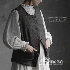 日本贵pai官网2万6~复古提升气质100%羊毛呢双层马甲马夹女士背心