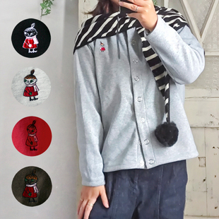 原d少量~可爱亚美刺绣标全棉加绒卫衣开衫 圆领宽松日系上衣女装