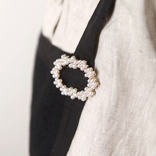 【胸针任意3枚包邮】精致珠珠搭配水钻小花朵金属胸针 森女饰品