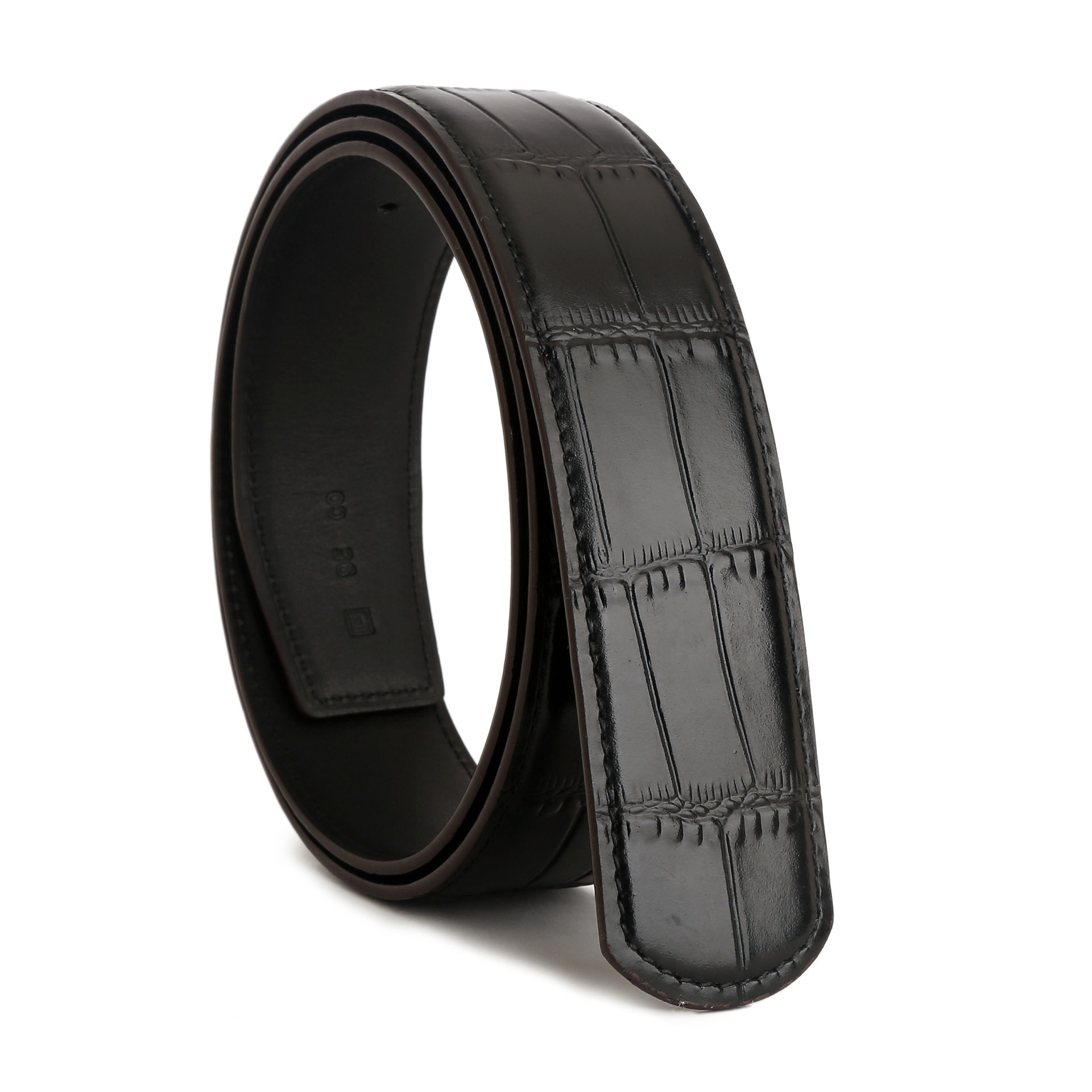 男士鳄鱼纹头层牛皮商务压花皮带