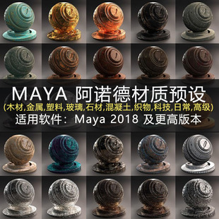 MAYA阿诺德Arnold渲染器材质球预设