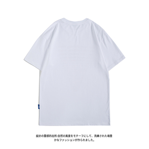 2024夏款白底平铺日系卡通字母卡通印花短袖T恤男C309B-T8028-P25图片