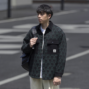 2024春夏新款男士字母刺绣翻领撞色宽松百搭夹克外套男 3120-P95图片