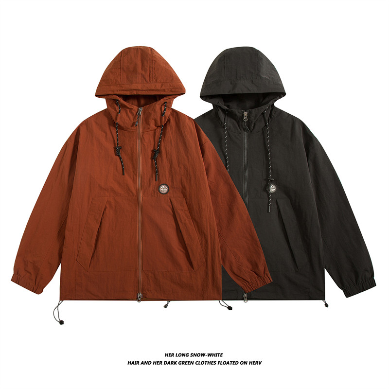 WT033-P75春装连帽男潮牌工装登山防晒服宽松百搭休闲夹克上衣,男装夹克,电商C309B