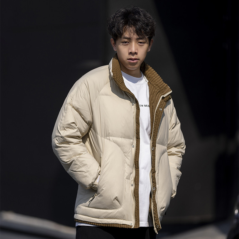 80%绒 2024冬季新款男士羽绒服简约保暖加厚羽绒外套 88009-P155图片