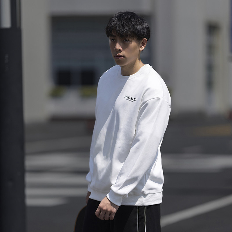 2024秋冬男士日系简约字母印花青年套头卫衣外套C309B-WY7713-P50,男装卫衣,电商C309B