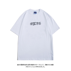 2024夏装新款白底平铺日系卡通个性印花纯棉短袖T恤C309BT3022P25图片