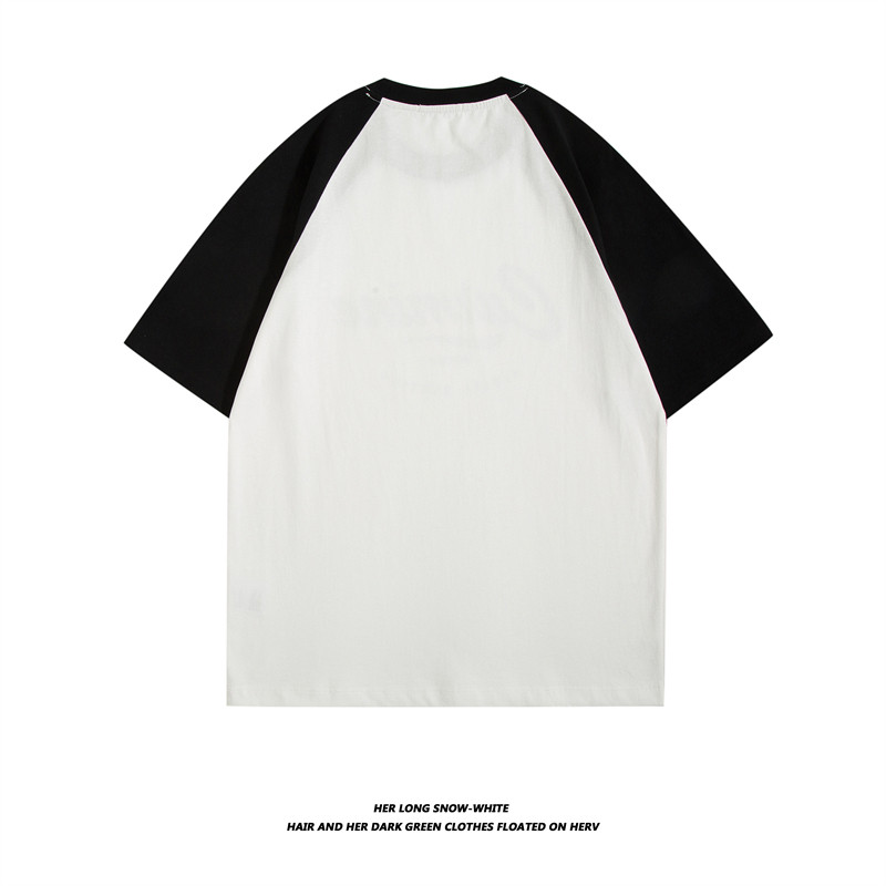 8075-P38纯棉克重240g夏装美式潮牌打底宽松短袖T恤潮牌半袖t,男装T恤,电商C309B