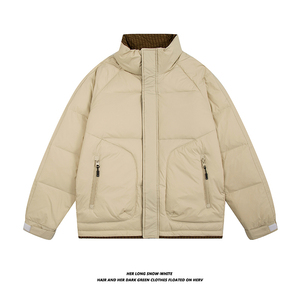 80%绒 2024冬季新款男士羽绒服简约保暖加厚羽绒外套 88009-P155图片
