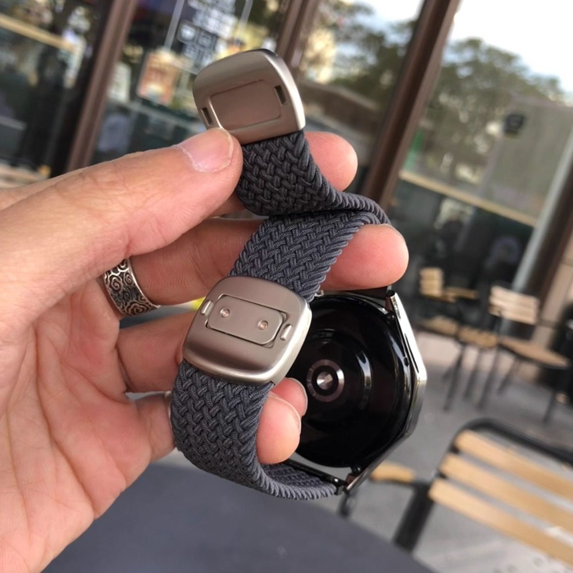 新款圆滑扣适用华为GT5表带watch4弹力编织GT3小米oppo磁吸GT6冬
