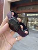 卡客 深紫疯马皮适用华为手表GT4表带软GT23pro磁吸扣watch3小米