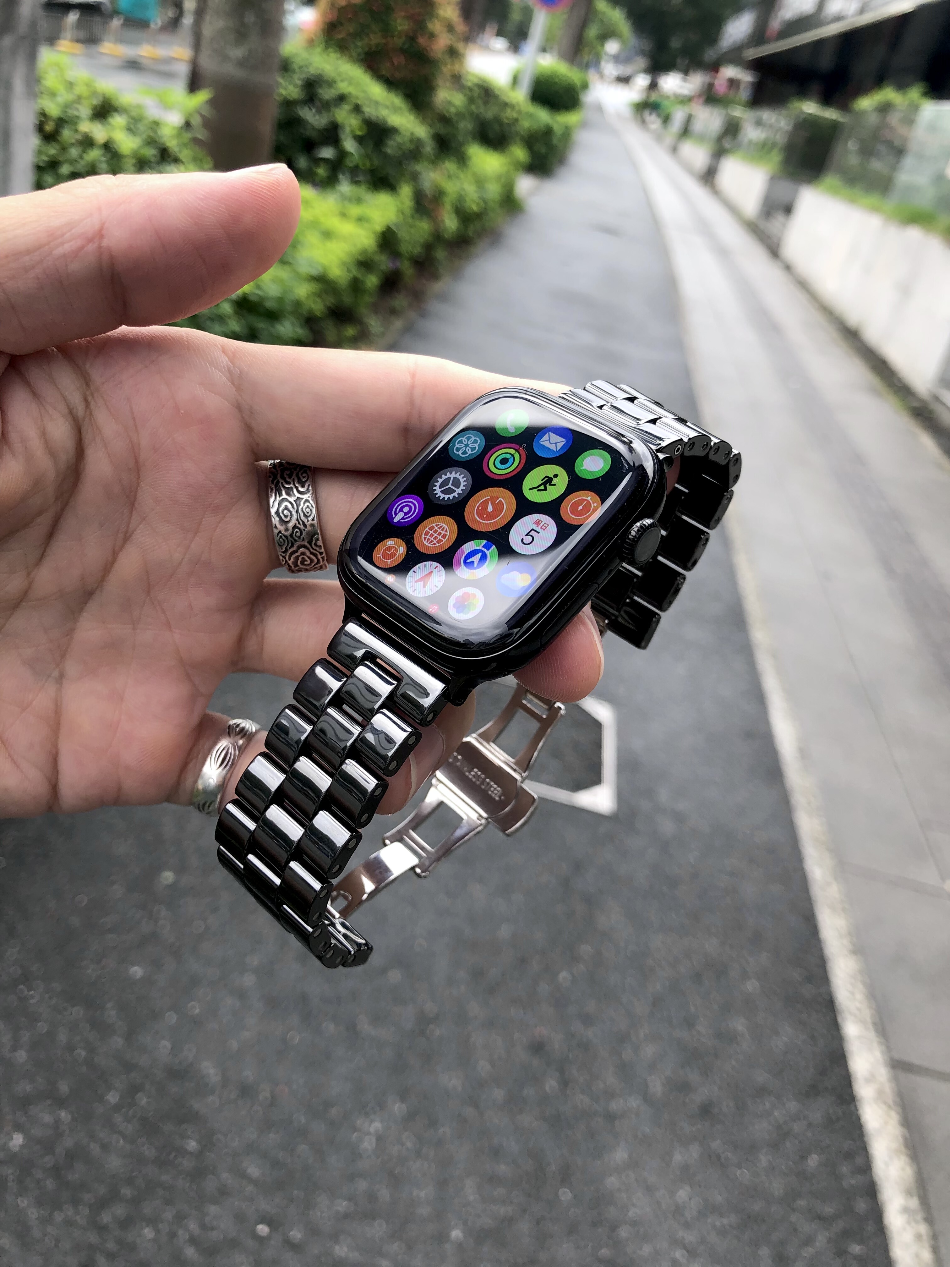 卡客风暴 陶瓷防刮适用苹果iwatch手表表带s11三珠ultra3不掉色10