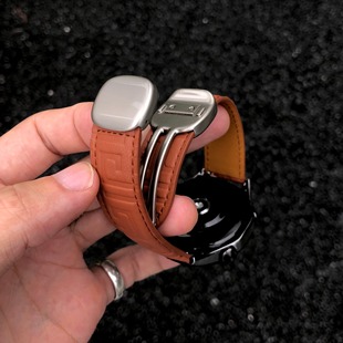 卡客风暴 古典真皮适用华为GT5手表表带watch3磁吸扣GT4小米4新款