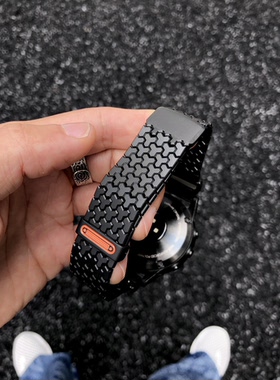 双磁吸~三角标设计钢表带