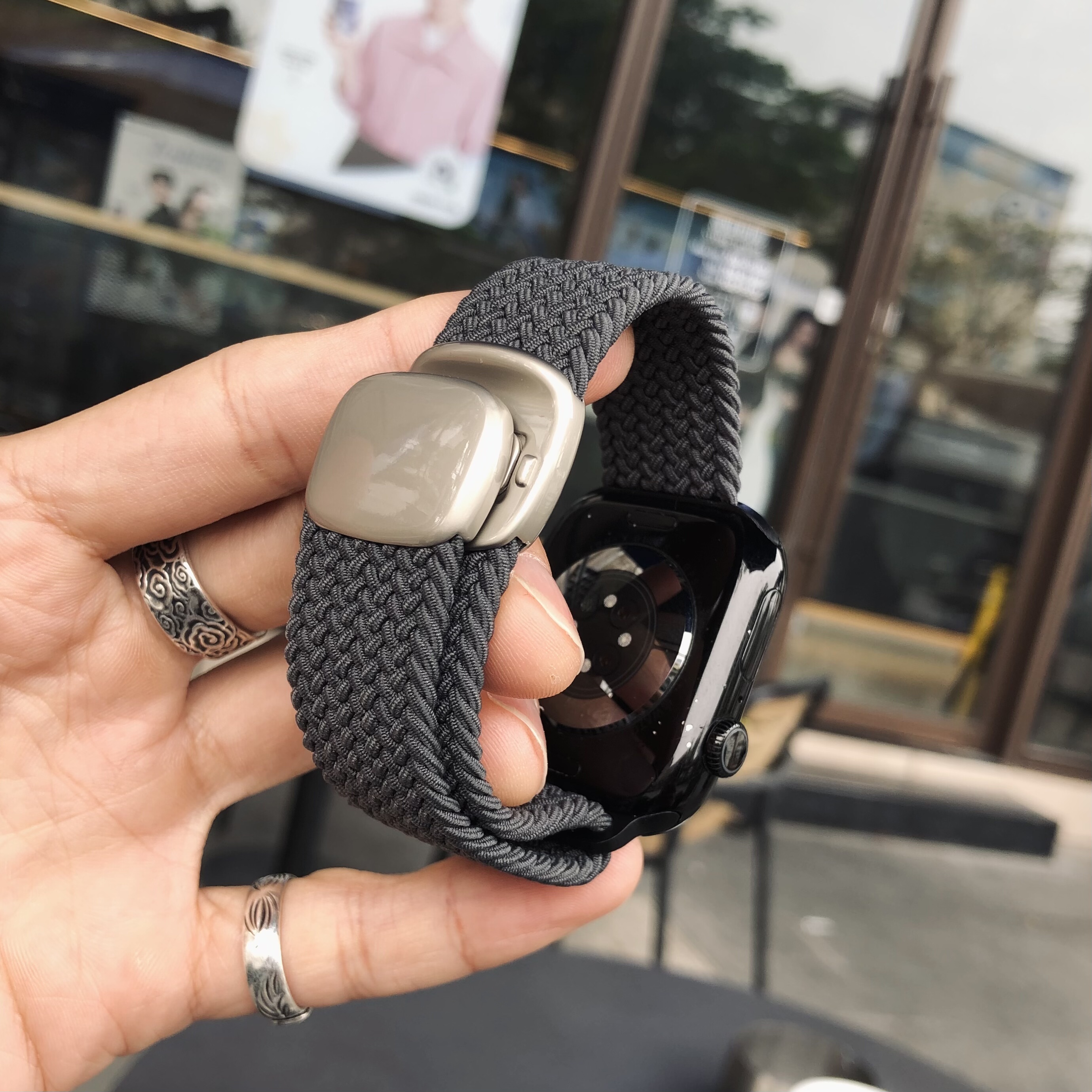 卡客风暴 新款圆滑扣适用苹果iwatch手表表带s11磁吸扣编织10 987