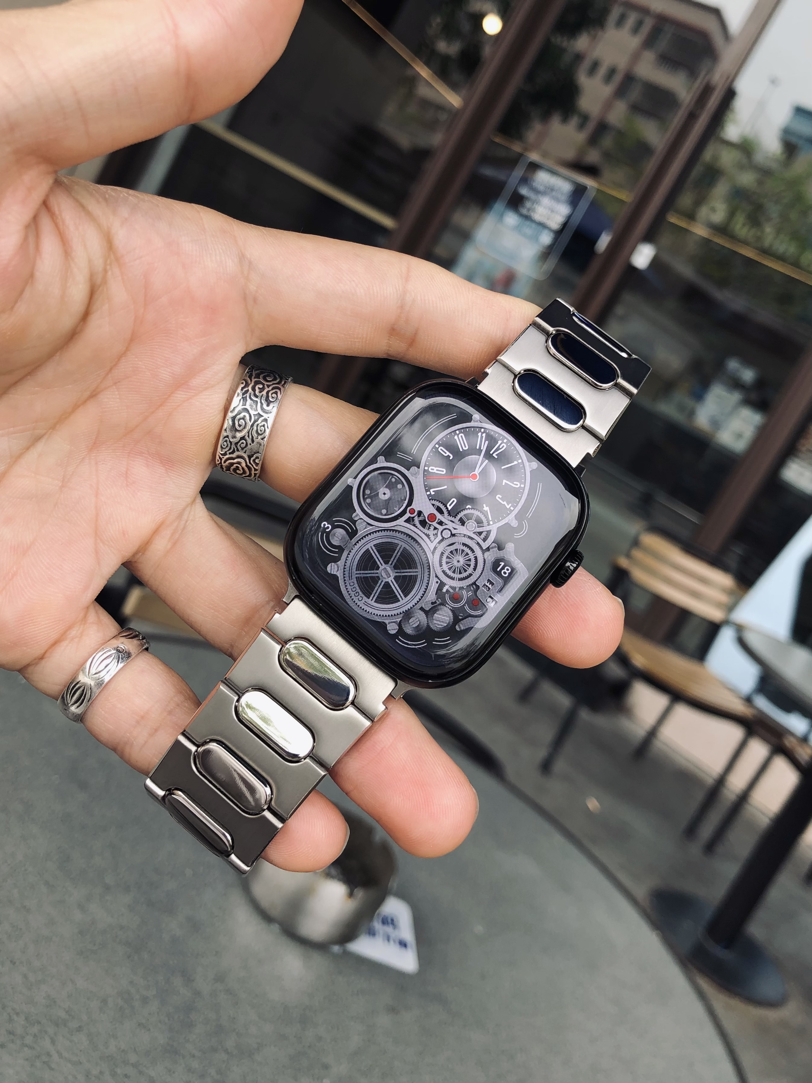 卡客风暴 跑道圆钛合金适用苹果applewatch手表表带s11金属10 987