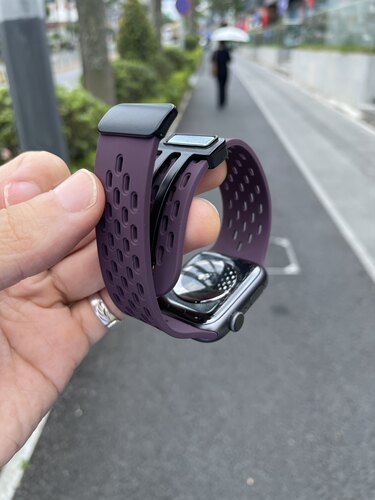 洞洞镂空适用苹果手表iwatch表带s87654加宽ultra便捷磁吸透气夏